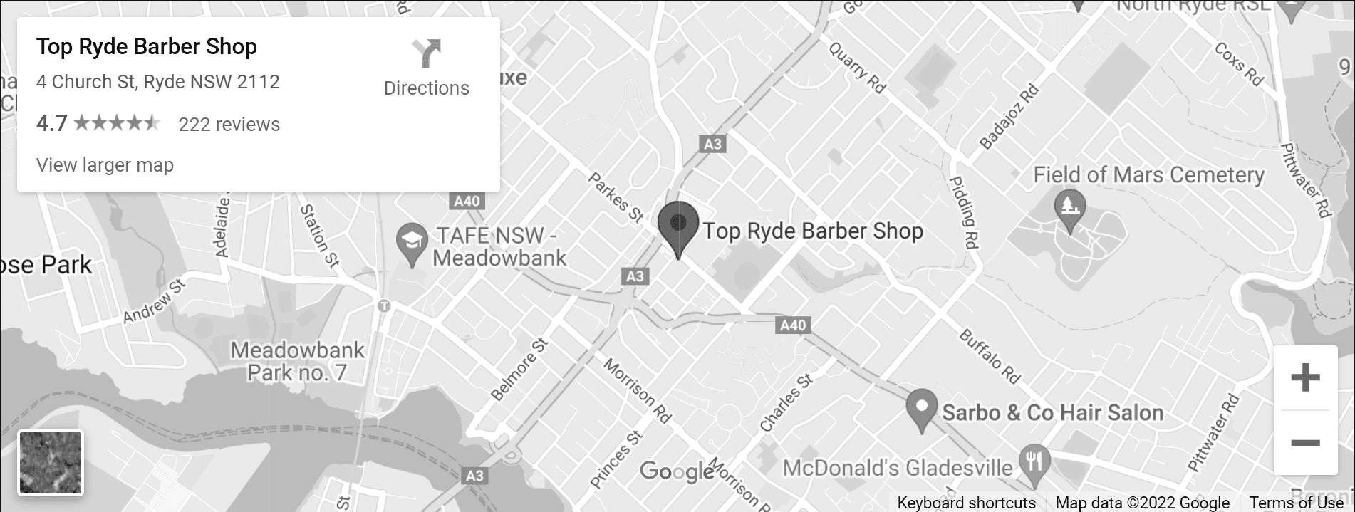 Map for business location